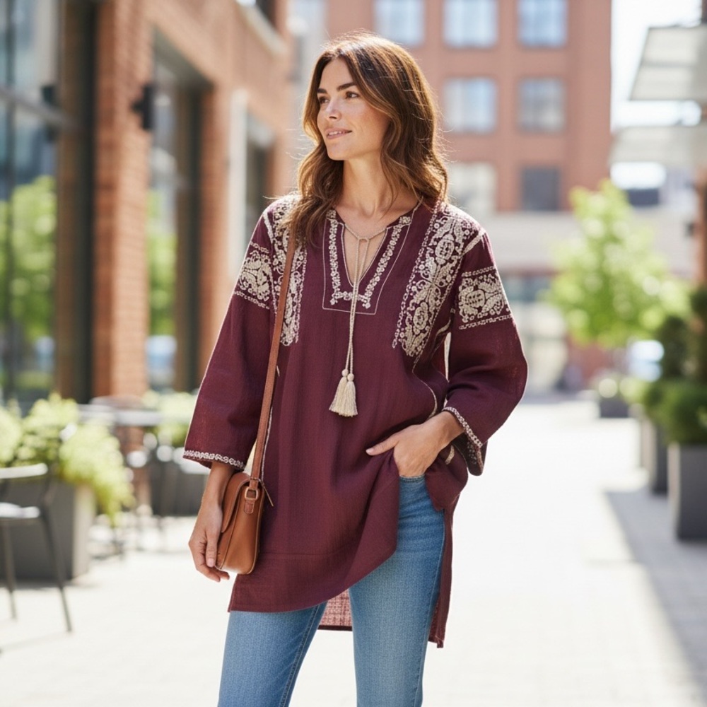 ❤️ Isabel Marant Étoile Burgundy Long Sleeve Dress